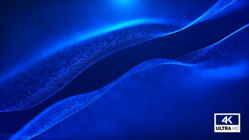 Abstract Blue Particle Wave Digital Background Loop