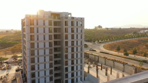 Construction of commercial buildings and houses in urban areas