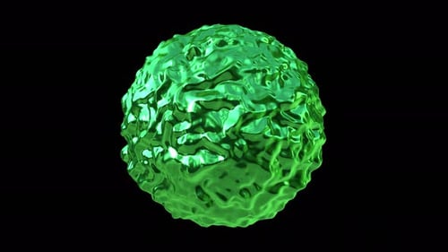 Animated Abstract Green Fluid Sphere Background Loop