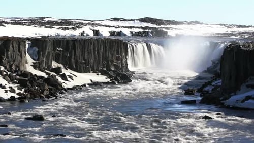 Zeitraffer vom Selfoss-Wasserfall