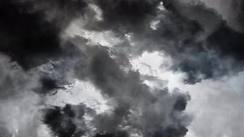 dark clouds moving closer with a bolt of lightning in them 4k.