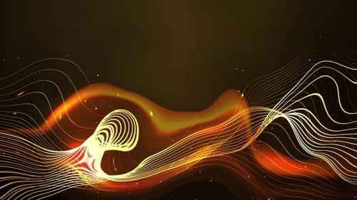 Dynamic Flowing Gold Lines Particle Energy Abstract Background