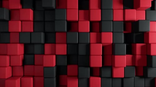 Abstract Background of the Movement of Two-color Cubes