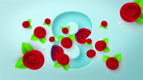 Elegant March 8th Women's Day Rose Animation