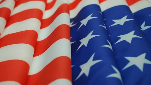 Close Up of Waving American Flag