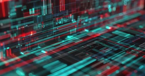 Futuristic Digital Grid Lines Data Stream Background