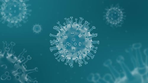 3D Rendered Rotating Virus Cells for Medical Backgrounds