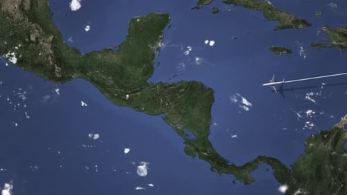 Airplane Flying to Guatemala City