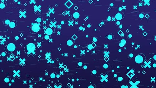 Memphis geometric shapes, crosses, dots and squares, motion abstract business and corporate style