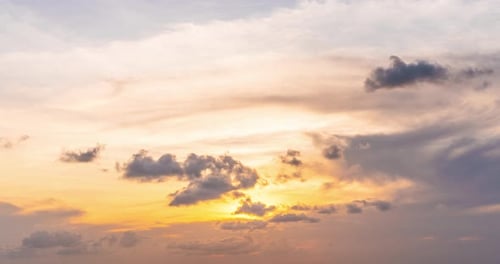 Time Lapse of Clouds at Colorful Sunset
