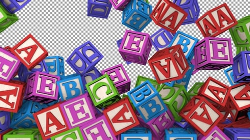 Colorful Alphabet Blocks Falling Animation