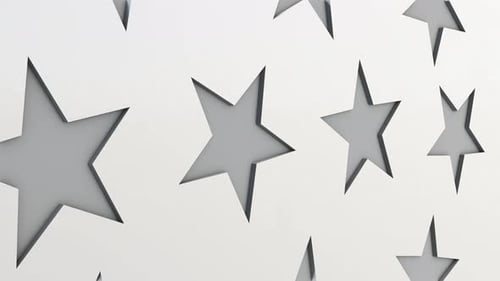 Animated 3D White Geometric Stars Background