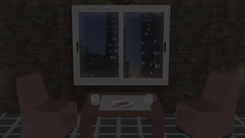 Cafe And Rainy Window