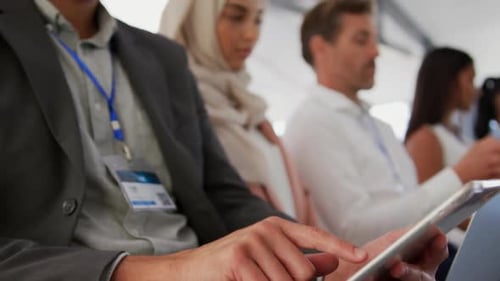 Close up of the audience at a business conference