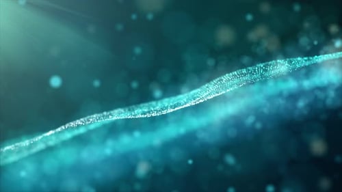 Digitale Welle blauer Partikelfluss
