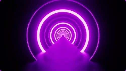 Purple Neon Ring Space Travel Background Tunnel Vj Loop HD
