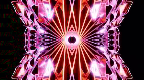 Equalizer Orange And Pink Crystal Party Backgrond Kaleidoscope Vj Loop 4K