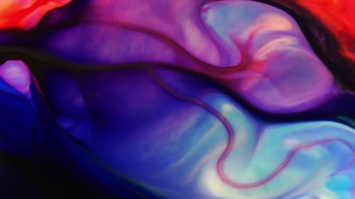 Abstract Motion of Red, Purple, Blue and White Paint
