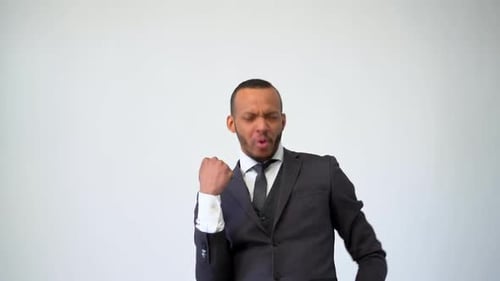 Professional African-american Business Man - Showing Win Yes Gesture