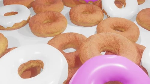 Seamless 3D Animated Donut Loop with Glaze and Frosting