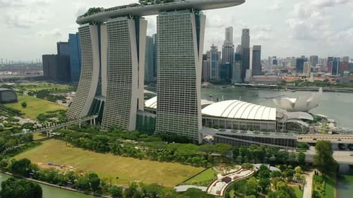 Singapore City Skyline at Marina Bay Singapore
