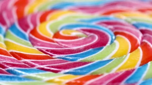 Colorful Swirling Lollipop Close-Up