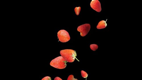 Falling Strawberries With Alpha Channel