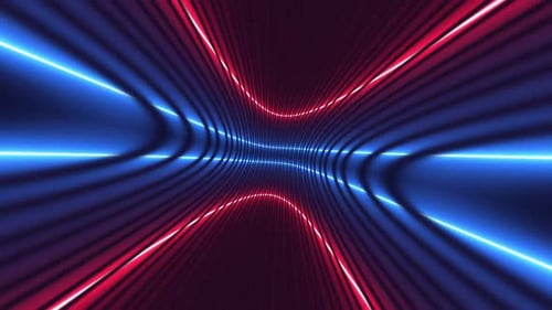 Abstract Neon Light Tunnel Animation