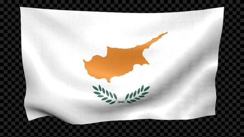 Waving Flag of Cyprus Realistic Animation