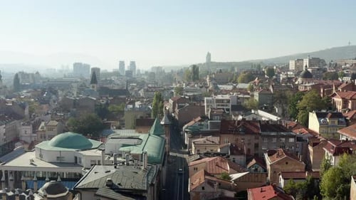Aerial View Sarajevo Bosnia and Herzegovina