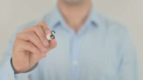Man Writes Step By Step with Marker