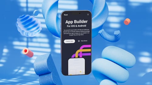 Dynamic 3D Phone Mockup for App Presentation with Abstract Shapes