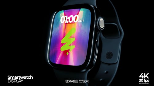 Animated Smartwatch Screen Digital Display Mockup