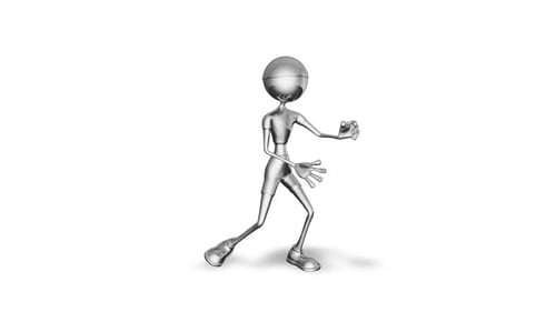 3D Metallic Humanoid Character Performs Dance and Martial Arts Moves