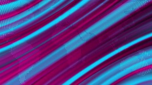 Abstract Digital World Map Background with Flowing Neon Lines
