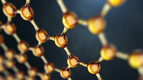 Abstract 3D Molecular Structure Rotating Network Animation