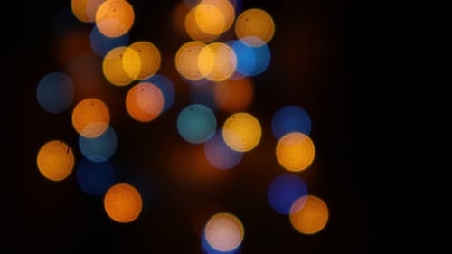 Festive Glowing Lights in Soft Focus at Night