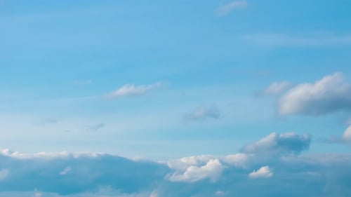 Fluffy Cumulus Clouds Moving Fast in Timelapse