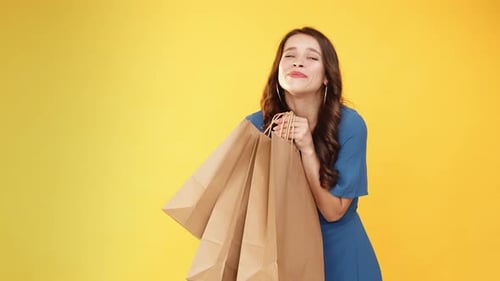 Black Friday Shopping Summer Sale Happy Woman Bags