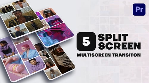 Vertical Multiscreen Transition - 5 Split Screen