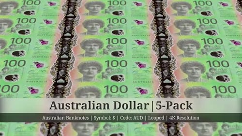 Australian Dollar | Australia Currency - 5 Pack | 4K Resolution | Looped