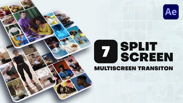 Vertical Multiscreen Transition - 7 Split Screen, Elements ft. image ...