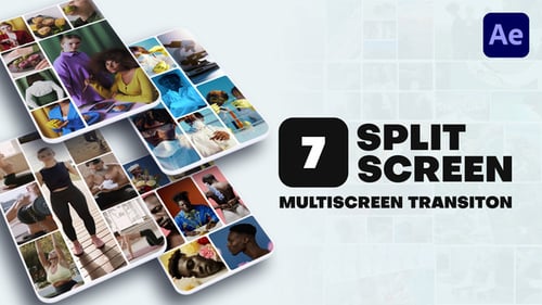 Vertical Multiscreen Transition - 7 Split Screen