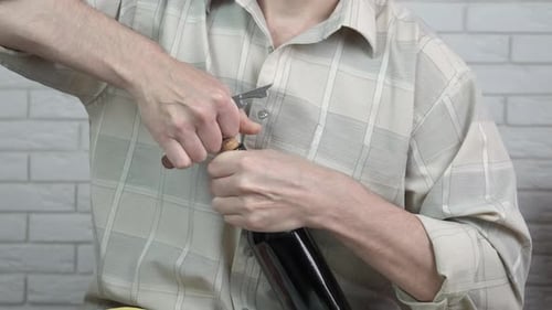 A Man with Corkscrew