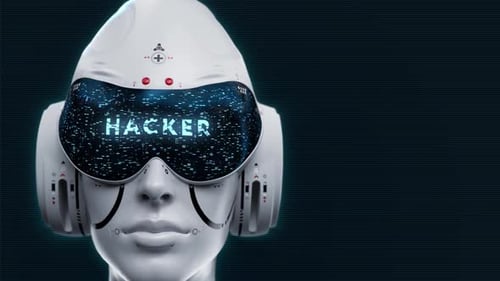 artificial Intelligence. hacker robot head
