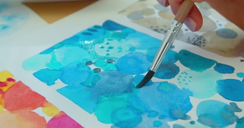 Creating Abstract Art with Watercolor Paints and Brush
