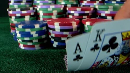 Gambling Playing With Cards And Money Chips 5