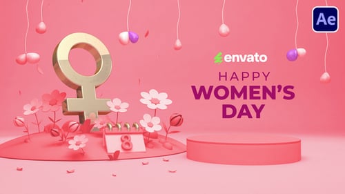 Elegant 3D Title for Women's Day Celebration