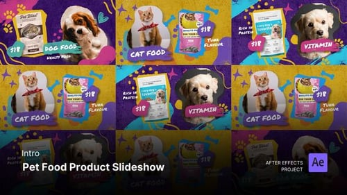 Intro/Opening - Pet Food Product Slideshow After Effects Project Files