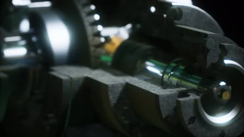 Detailed 3D Mechanical Engine Cutaway Animation